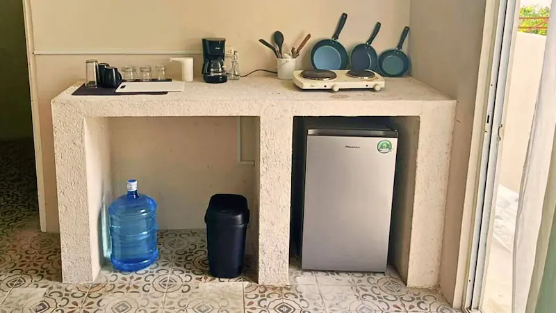 ECO Room kitchenete area / Habitación ECO con cocineta, CasaInspira Mazunte Oaxaca