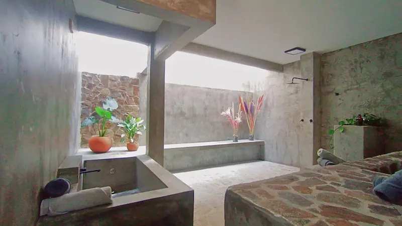 master suite sol full spa bathroom / baño spa de master suite sol, casainspira mazunte mexico